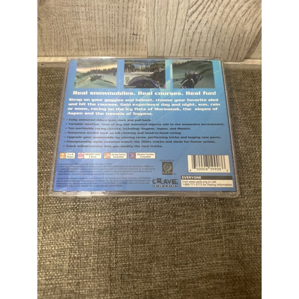 Sno-Cross Championship Racing Sony PlayStation PS1 Yamaha Snowmobile
